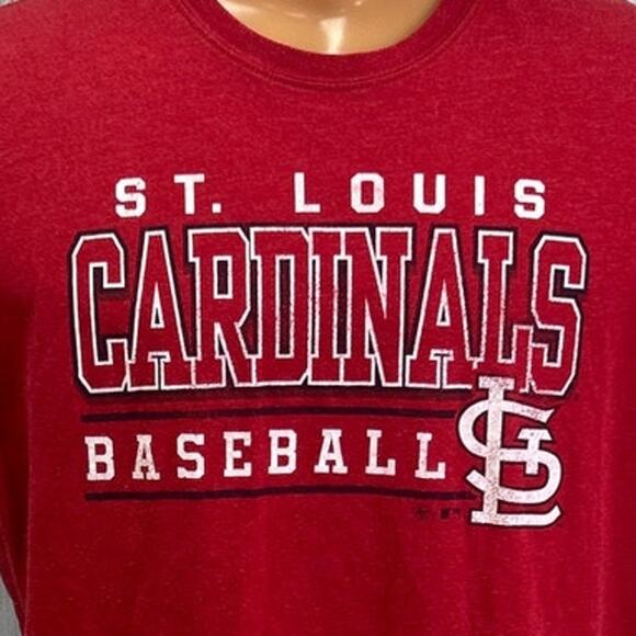 St Louis Cardinals Mens Large Red Baseball Polycotton Short Sleeve Tee Shirt - Picture 2 of 4